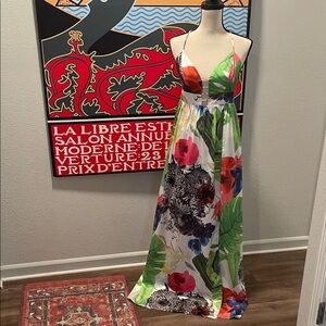 Aakaa Multicolor Floral Maxi Dress